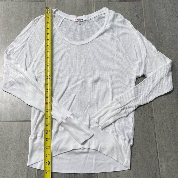 Sundry Thermal Ribbed Long Sleeve Top Made in USA White Medium / Size 2 - Picture 4 of 8